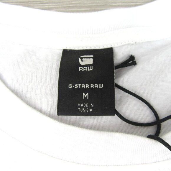 G-Star Raw White Graphic Logo Short Sleeve T-Shirt Men's Size Medium Tee NEW - Picture 7 of 12